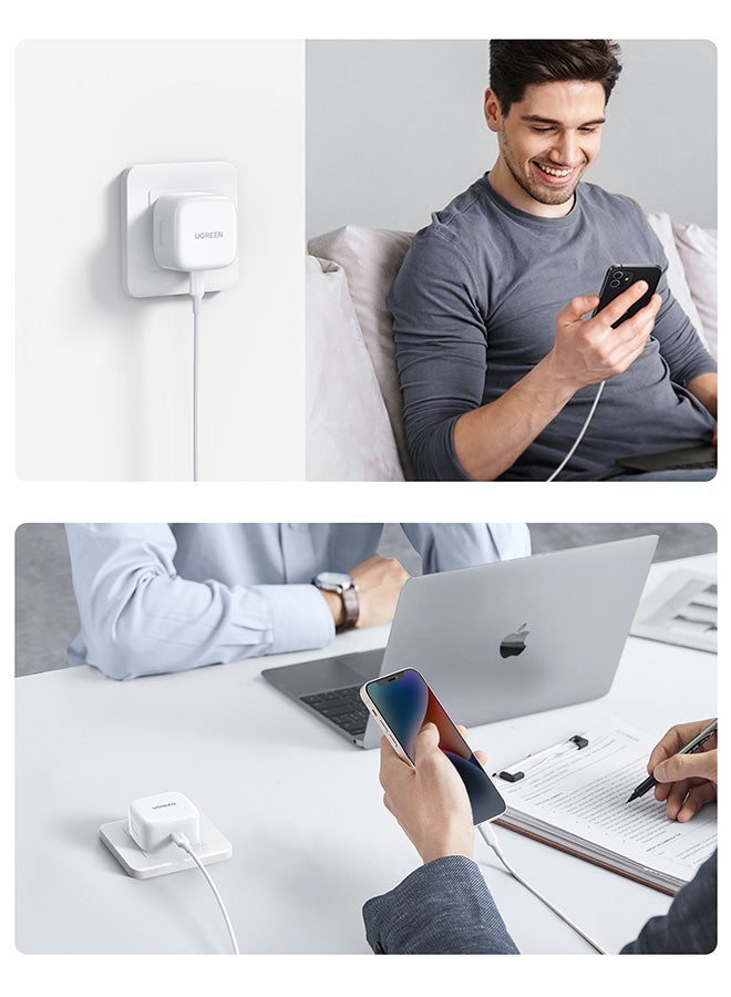 يو جرين شاحن ايفون تايب سي مع سلك ايفون سريع وشحواحن ايبل وكابل لايتنينج يدعم تقنية PD 20واط متوافق مع آيفون 14 و14 بلس و14 برو و14 برو ماكس وآيفون 13 برو و13 برو ماكس و13 و13 ميني و12 برو و11 برو وآيباد برو إصدار 2021 ابيض - Image 5